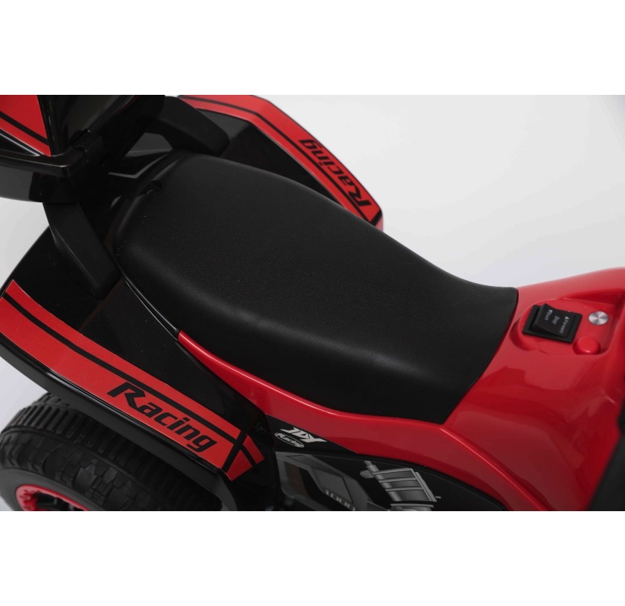 Quad Elettrico Per Bambini Racer Rosso con luci suoni Mp3  bauletto marcia avanti indietro e accellelratore