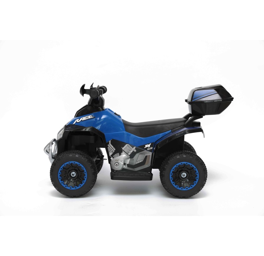 Quad Elettrico Per Bambini Racer Blue con luci suoni Mp3 bauletto marcia avanti indietro e accellelratore