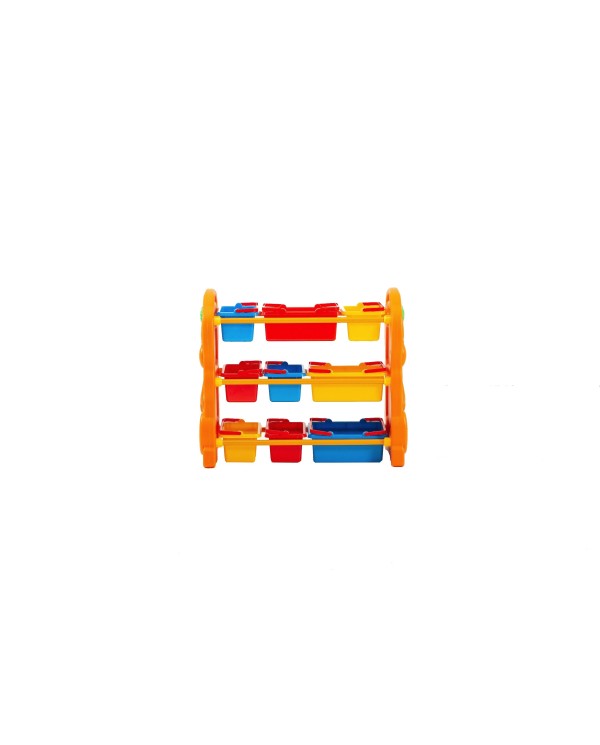 Scaffale per Giocattoli Portagiochi Mobiletto Multi Ripiano per Bambini con 9 ceste H95 x L79 x P42|Toys Car