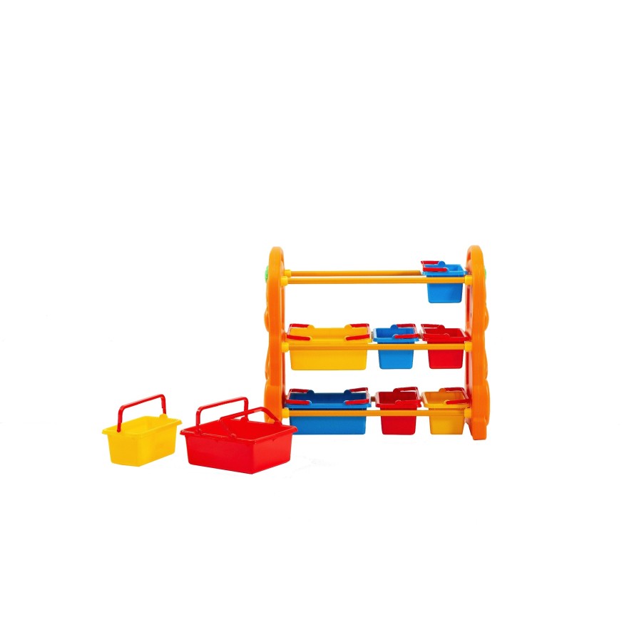 Scaffale per Giocattoli Portagiochi Mobiletto Multi Ripiano per Bambini con 9 ceste H95 x L79 x P42 