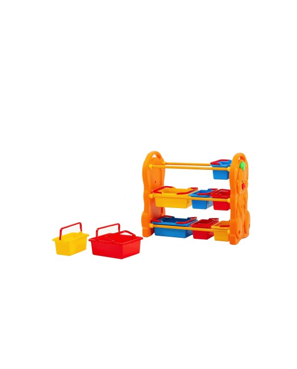 Scaffale per Giocattoli Portagiochi Mobiletto Multi Ripiano per Bambini con 9 ceste H95 x L79 x P42|Toys Car
