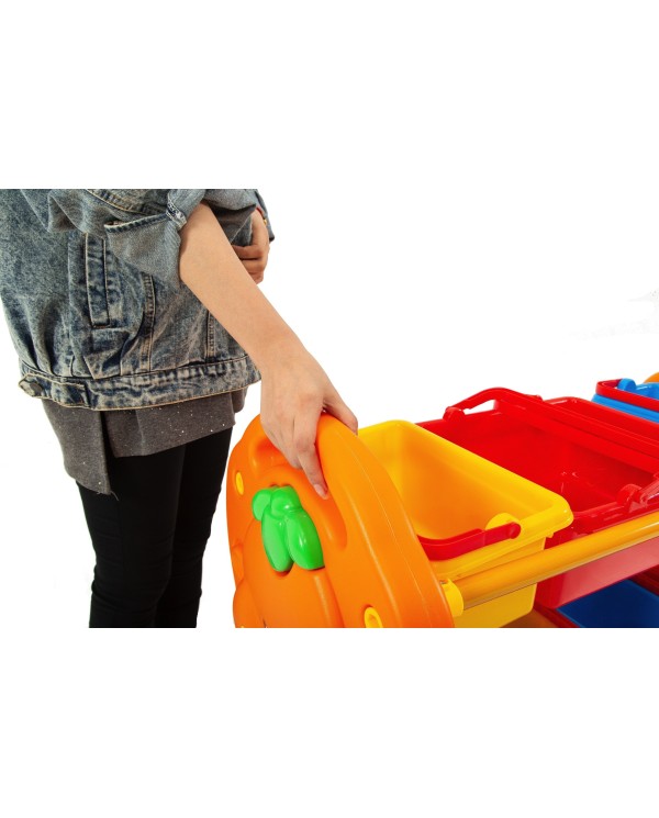 Scaffale per Giocattoli Portagiochi Mobiletto Multi Ripiano per Bambini con 9 ceste H95 x L79 x P42|Toys Car