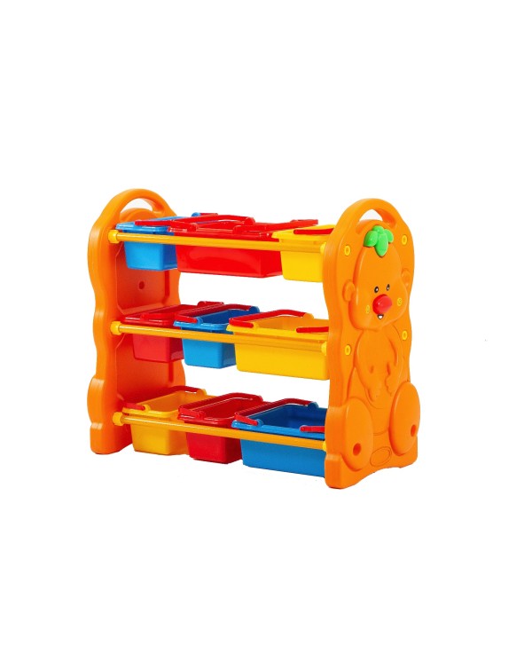 Scaffale per Giocattoli Portagiochi Mobiletto Multi Ripiano per Bambini con 9 ceste H95 x L79 x P42|Toys Car