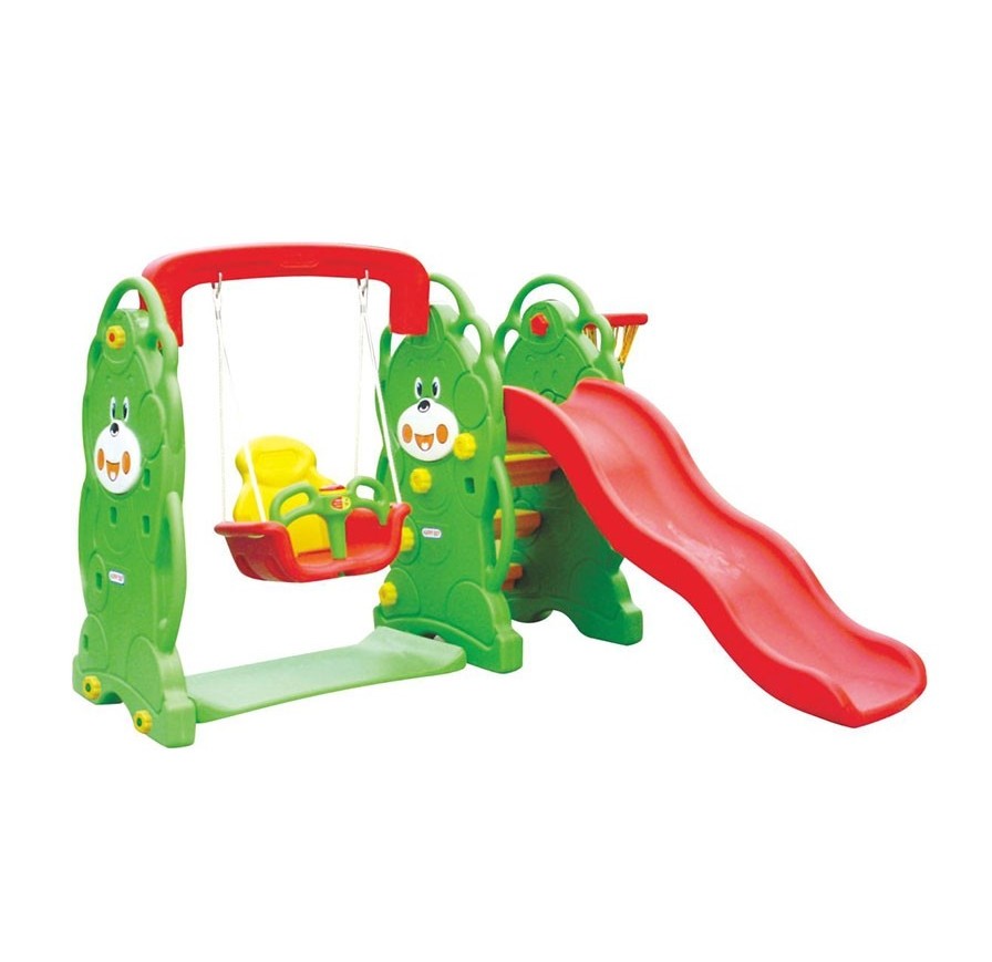 Scivolo per Bambini con Altalena Giardino Esterni Interno Multifunzione con canestro H87 x L169 x L112