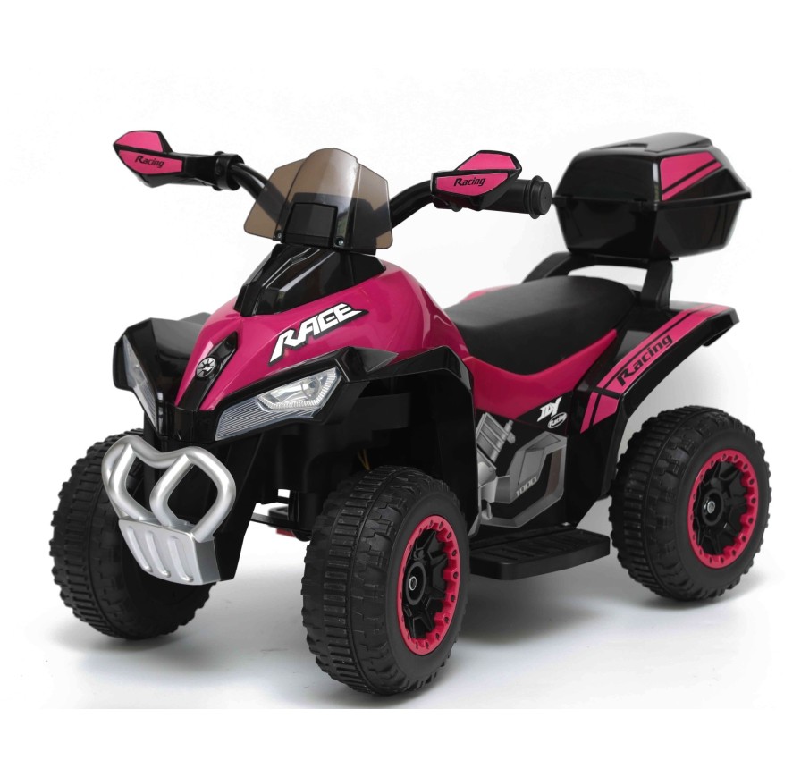 Quad Elettrico Per Bambini Racer  Rosa con luci suoni Mp3  bauletto marcia avanti indietro e accellelratore