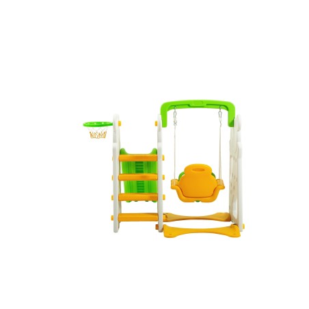 SCIVOLO PER BAMBINI CON ALTALENA GIARDINO ESTERNI INTERNO MULTIFUNZIONE CON CANESTRO H123 X L170 X L160 GIRAFFA