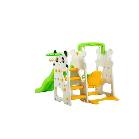 SCIVOLO PER BAMBINI CON ALTALENA GIARDINO ESTERNI INTERNO MULTIFUNZIONE CON CANESTRO H123 X L170 X L160 GIRAFFA