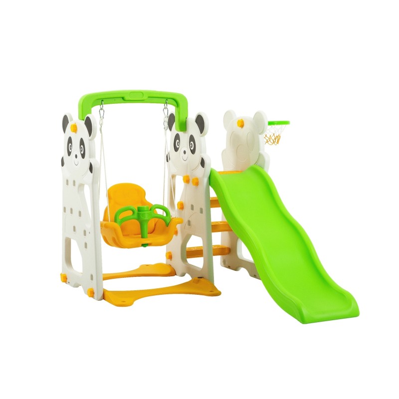 SCIVOLO PER BAMBINI CON ALTALENA GIARDINO ESTERNI INTERNO MULTIFUNZIONE CON CANESTRO H123 X L170 X L160 GIRAFFA