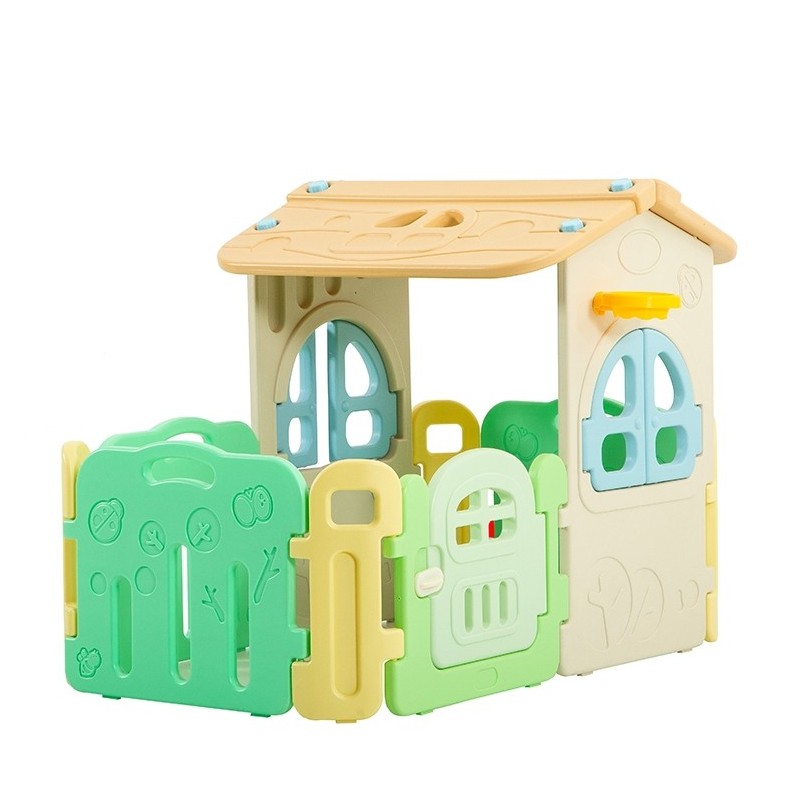 Casetta Per Bambini Partyfun multifunzione con canestro porte e finestre apribili H117 X L163 X L146