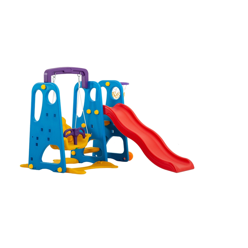 Scivolo Per Bambini Con Altalena Giardino Esterni Interno Multifunzione Con Canestro H122 X L186 X L155 PartyPink