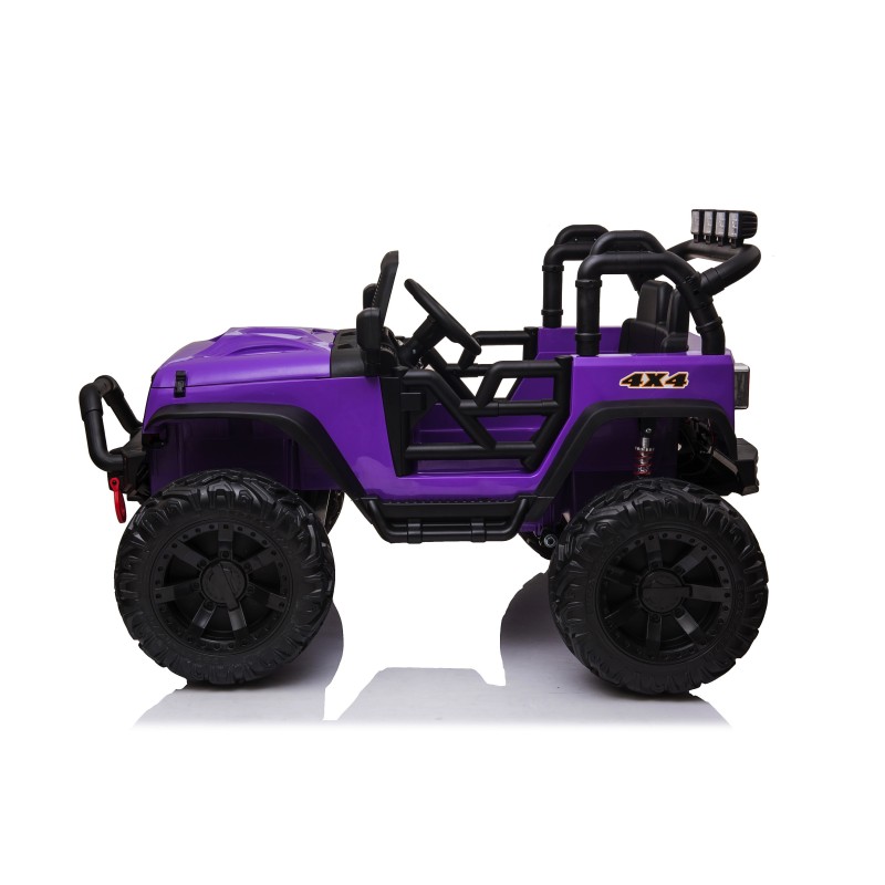 Auto Macchina Elettrica Fuoristrada Big Adventure 24V Viola per Bambini 2 Posti Full Optional sedile in pelle telecomando porte 
