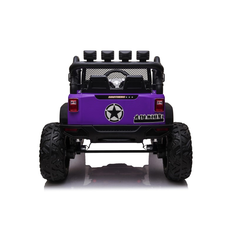 Auto Macchina Elettrica Fuoristrada Big Adventure 24V Viola per Bambini 2 Posti Full Optional sedile in pelle telecomando|Toys Car