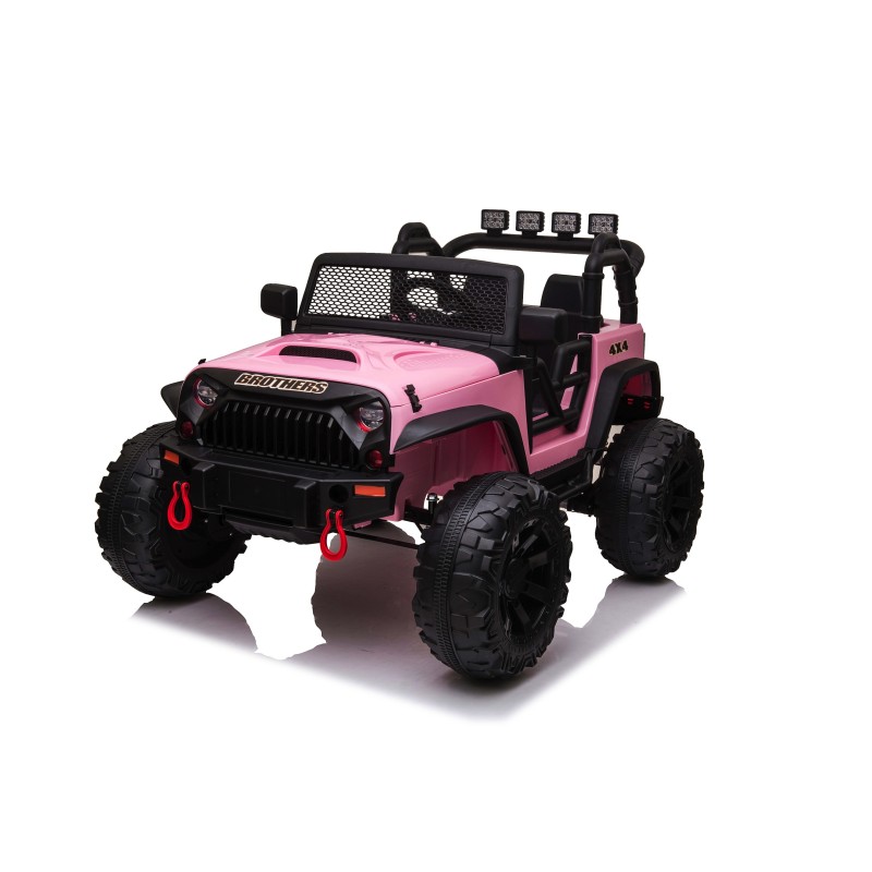 Auto Macchina Elettrica Fuoristrada Big Adventure 24V rose per Bambini 2 Posti Full Optional sedile in pelle telecomando porte a