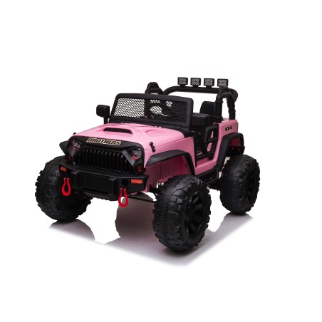 Auto Macchina Elettrica Fuoristrada Big Adventure 24V rose per Bambini 2 Posti Full Optional sedile in pelle telecomando porte a