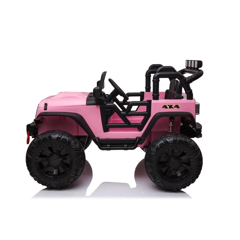 Auto Macchina Elettrica Fuoristrada Big Adventure 24V rose per Bambini 2 Posti Full Optional sedile in pelle telecomando porte a