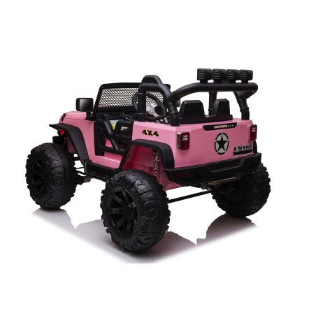 Auto Macchina Elettrica Fuoristrada Big Adventure 24V rose per Bambini 2 Posti Full Optional sedile in pelle telecomando porte a