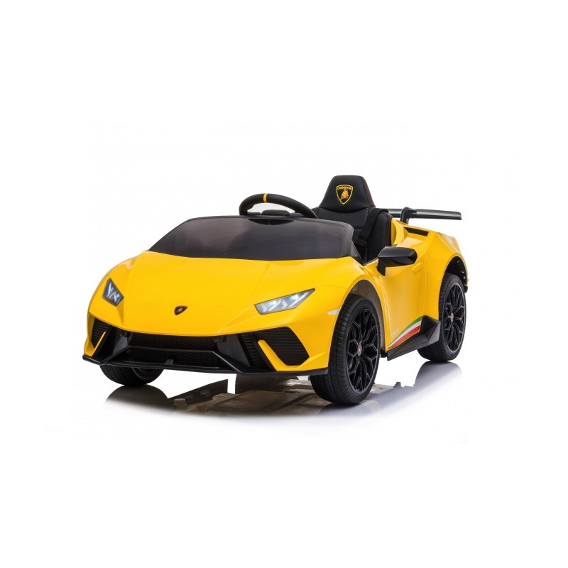 Auto Macchina Elettrica per Bambini 12V Lamborghini Huracán Gialla con Telecomando Porte apribili Led e suoni Mp3