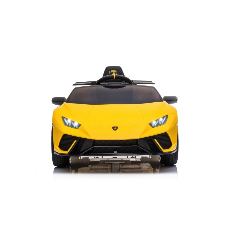 Auto Macchina Elettrica per Bambini 12V Lamborghini Huracán Gialla con Telecomando Porte apribili Led e suoni Mp3