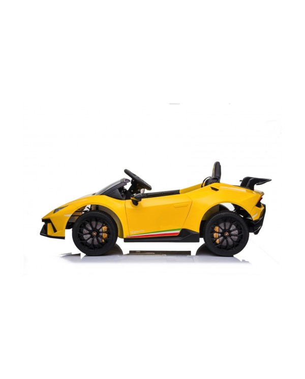 Auto Macchina Elettrica per Bambini 12V Lamborghini Huracán Gialla con Telecomando Porte apribili Led e suoni Mp3|Toys Car