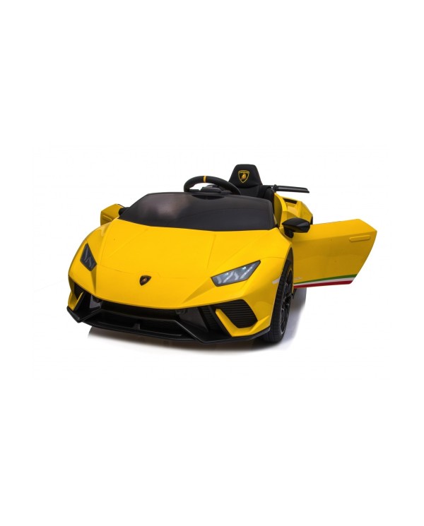 Auto Macchina Elettrica per Bambini 12V Lamborghini Huracán Gialla con Telecomando Porte apribili Led e suoni Mp3|Toys Car
