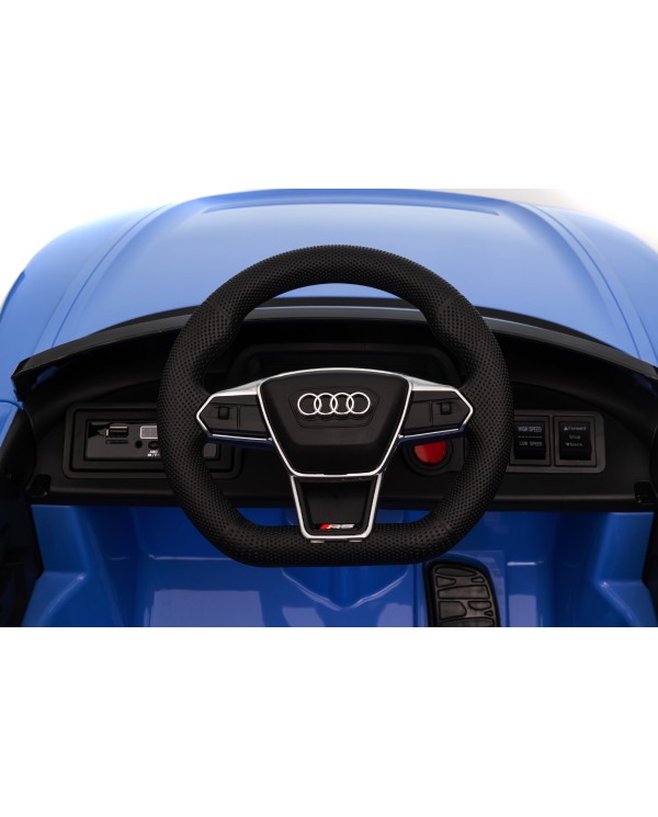 Auto Macchina Elettrica per Bambini 12V Audi RS e-tron GT Sedile Pelle con Telecomando Blue|Toys Car