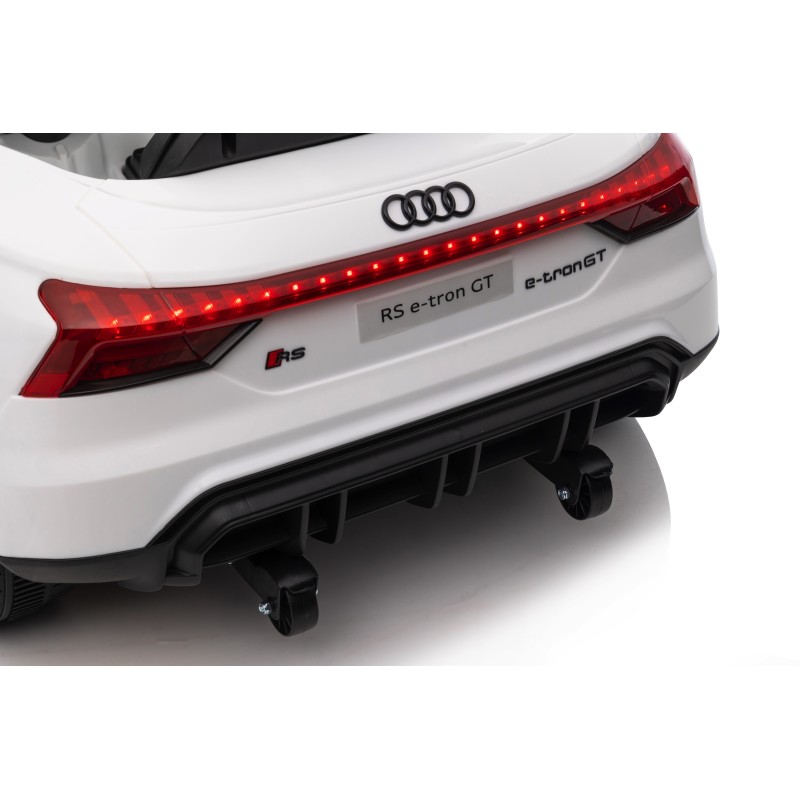 Auto Macchina Elettrica per Bambini 12V Audi RS e-tron GT Sedile Pelle con Telecomando Bianca