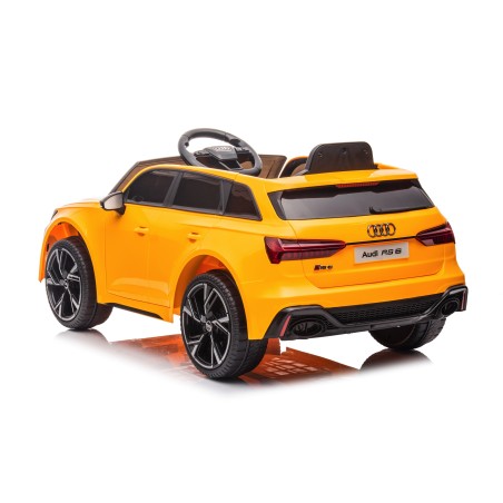 Auto Macchina Elettrica per Bambini 12V Audi RS 6 Sedile Pelle con Telecomando  