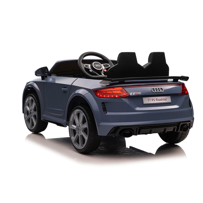Auto Macchina Elettrica per Bambini 12V Audi TT RS 6 Sedile Pelle con Telecomando Grigio Blue