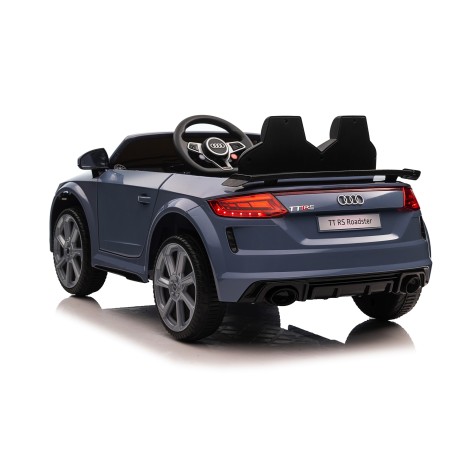 Auto Macchina Elettrica per Bambini 12V Audi TT RS 6 Sedile Pelle con Telecomando Grigio Blue