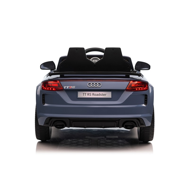 Auto Macchina Elettrica per Bambini 12V Audi TT RS 6 Sedile Pelle con Telecomando Grigio Blue