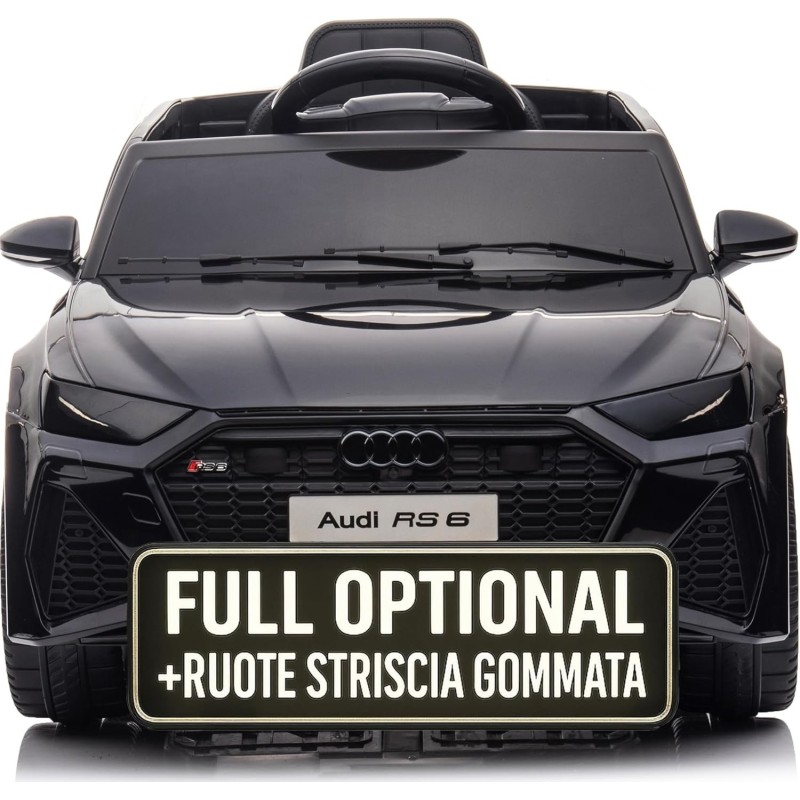 Auto Macchina Elettrica per Bambini 12V Audi RS 6 Sedile Pelle con Telecomando