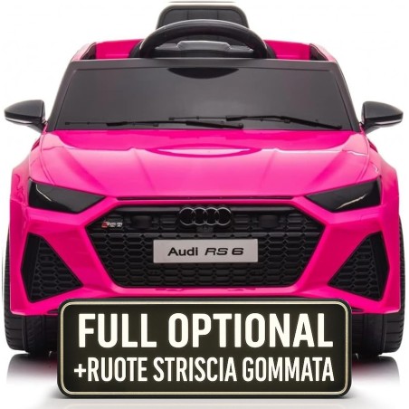 Auto Macchina Elettrica per Bambini 12V Audi RS 6 Sedile Pelle con Telecomando  