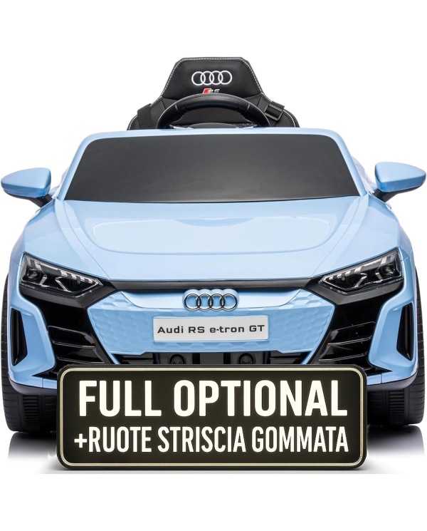 Auto Macchina Elettrica per Bambini 12V Audi RS e-tron GT Sedile Pelle con Telecomando Blue|Toys Car