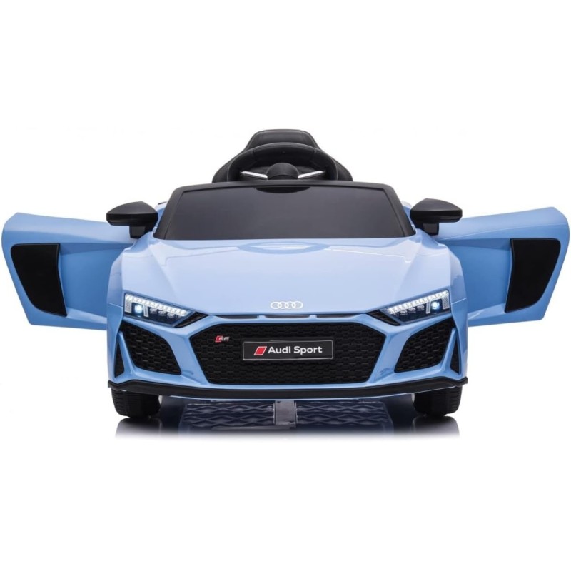 Auto Macchina Elettrica 12V NEW Audi R8 Spyder per Bambini Led MP3 con Telecomando Sedile in pelle Blue