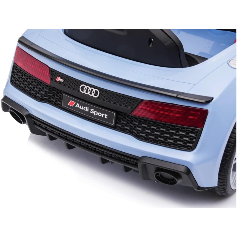 Auto Macchina Elettrica 12V NEW Audi R8 Spyder per Bambini Led MP3 con Telecomando Sedile in pelle Blue