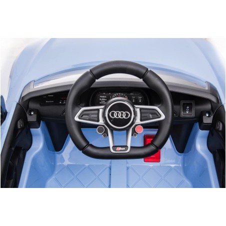 Auto Macchina Elettrica 12V NEW Audi R8 Spyder per Bambini Led MP3 con Telecomando Sedile in pelle Blue