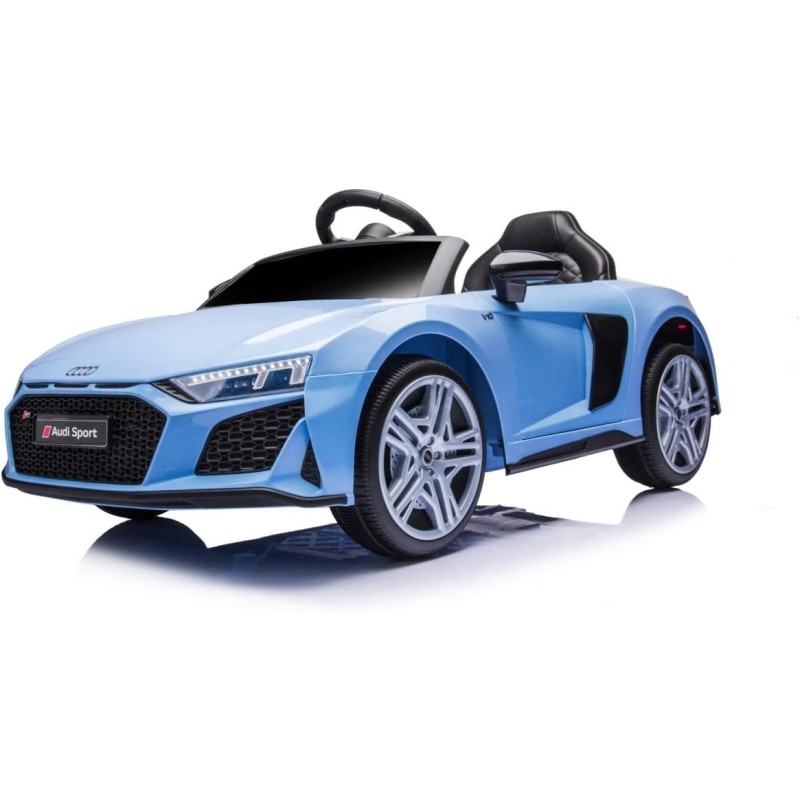 Auto Macchina Elettrica 12V NEW Audi R8 Spyder per Bambini Led MP3 con Telecomando Sedile in pelle Blue