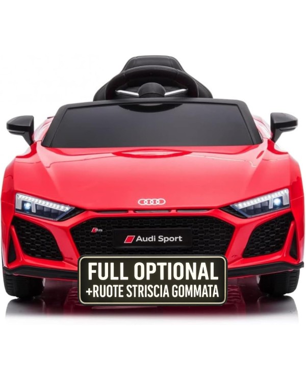 Auto Macchina Elettrica 12V NEW Audi R8 Spyder per Bambini Led MP3 con Telecomando Sedile in pelle Rossa|Toys Car