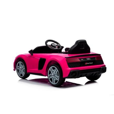 Auto Macchina Elettrica 12V NEW Audi R8 Spyder per Bambini Led MP3 con Telecomando Sedile in pelle Rosa