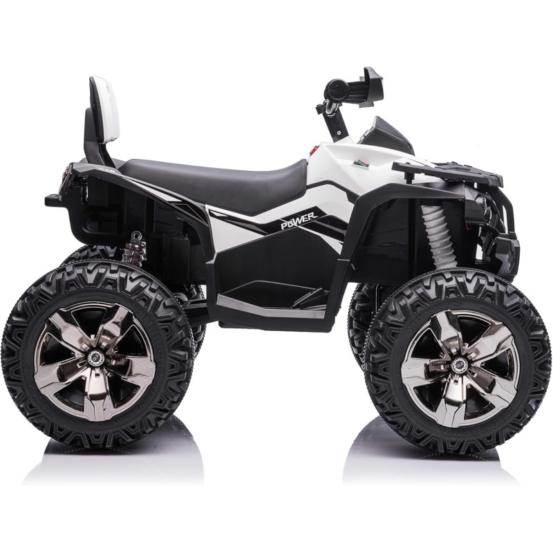 Super Quad Lander elettrico per Bambini 12V doppio motore Full optional con Ammortozzatori Bianco