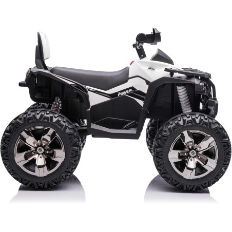 Super Quad Lander elettrico per Bambini 12V doppio motore Full optional con Ammortozzatori Bianco