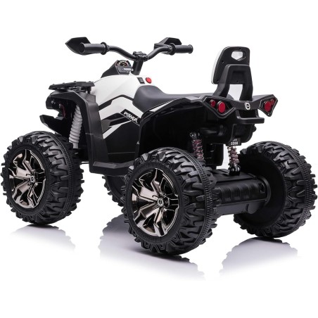 Super Quad Lander elettrico per Bambini 12V doppio motore Full optional con Ammortozzatori Bianco