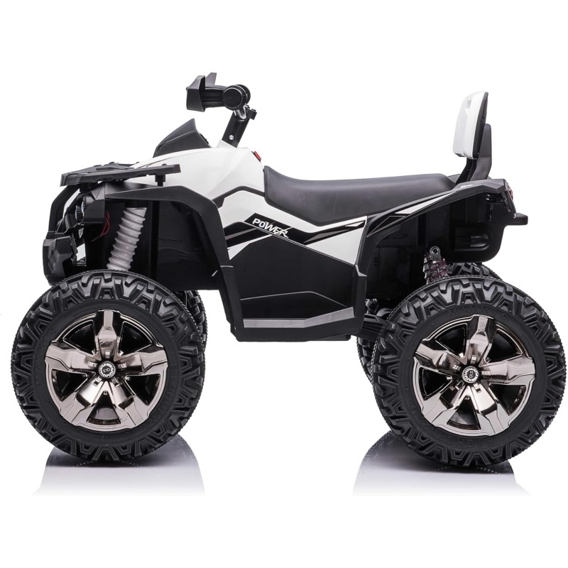 Super Quad Lander elettrico per Bambini 12V doppio motore Full optional con Ammortozzatori Bianco