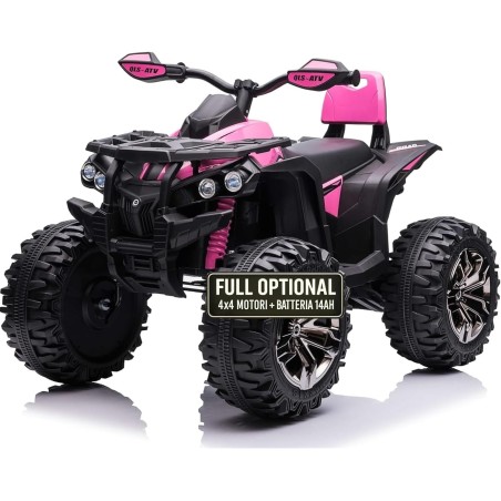 Super Quad Elettrico per Bambini OFF ROAD 12V ATV off-Road 4 x 4 Motori 12v Full Optional Batteria Potenziata 14AH Sospensioni (