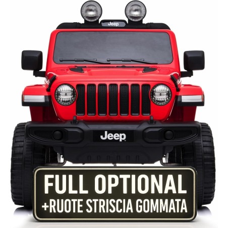 Auto Macchina Elettrica Jeep Wrangler Rubicon 12V per Bambini porte apribili Con telecomando Full accessori (Rossa)