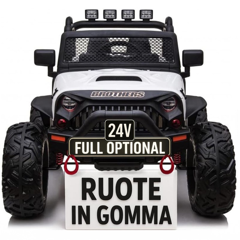 Auto Macchina Elettrica Fuoristrada Big Adventure 24V per Bambini 2 Posti Full Optional sedile in pelle telecomando porte apribi