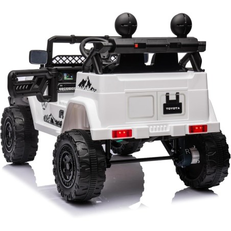 Auto Macchina Elettrica Jeep Toyota Fj Cruiser 12V Ruote in Gomma Full Optional Sedile Pelle Porte Apribili Telecomando Bianca