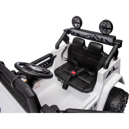 Auto Macchina Elettrica Jeep Toyota Fj Cruiser 12V Ruote in Gomma Full Optional Sedile Pelle Porte Apribili Telecomando Bianca