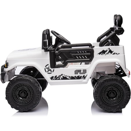 Auto Macchina Elettrica Jeep Toyota Fj Cruiser 12V Ruote in Gomma Full Optional Sedile Pelle Porte Apribili Telecomando Bianca