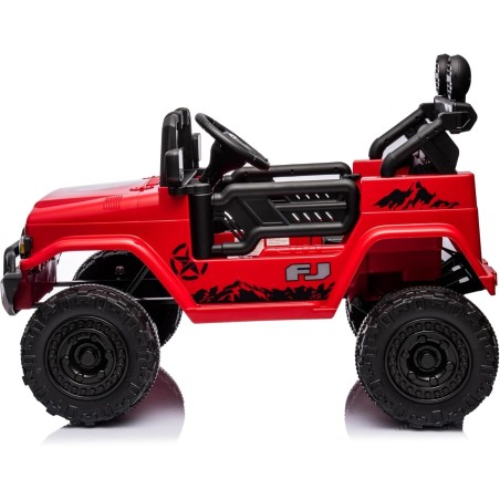 Auto Macchina Elettrica Jeep Toyota Fj Cruiser 12V Ruote in Gomma Full Optional Sedile Pelle Porte Apribili Telecomando Rossa
